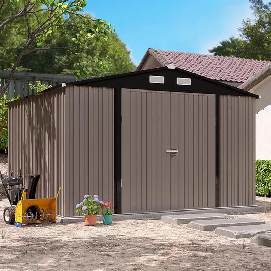 Spacious Outdoor Storage Shed - Metal Galvanized Steel for Backyard - Premium shed from Lizard Vigilante - Just $314.99! Shop now at Lizard Vigilante