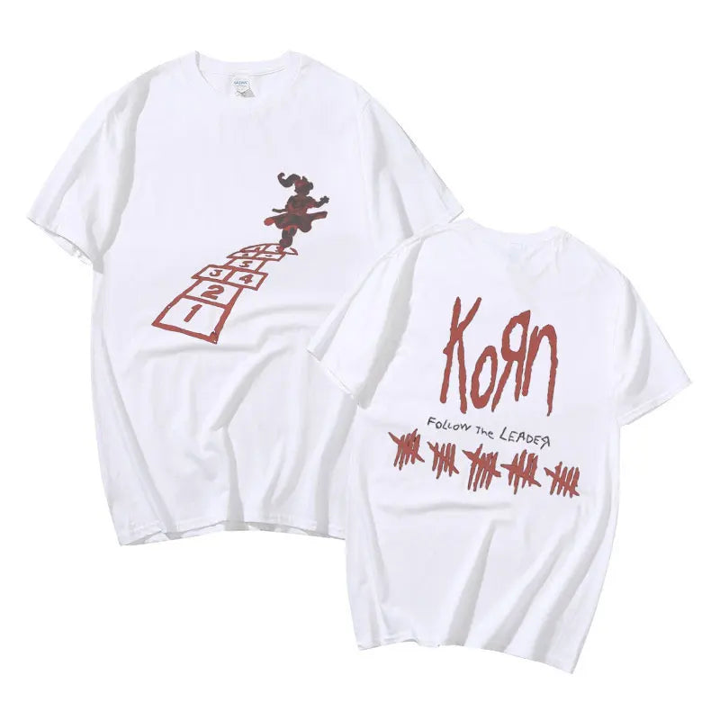 Rock Band Korn Follow The Leader Graphic T Shirt Men Women Fashion Loose Short Sleeve Tees Man Vintage Gothic Oversized Tshirt - Lizard Vigilante