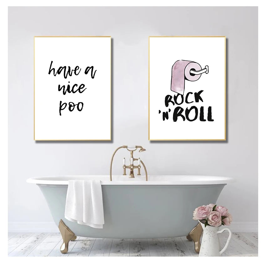 Have A Nice Poo Rock-N-Roll Bathroom Canvas Print