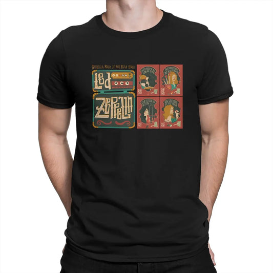 Led Band Zeppelins T Shirts Men Cotton Vintage T-Shirts Round Collar Tee Shirt Short Sleeve Clothes Printed - Premium T-Shirt from Lizard Vigilante - Just $23.99! Shop now at Lizard Vigilante