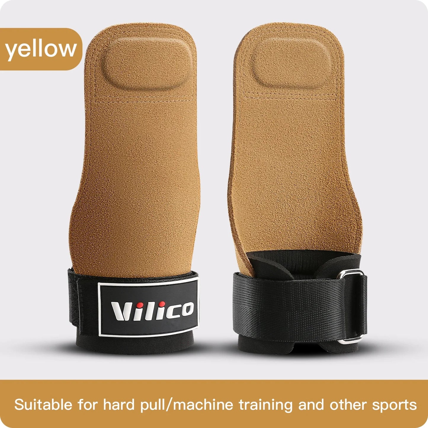 Gym Grips For Men Women Cowhide Palm Guards Weightlifting Fitness Workout Gloves Grips with Wrist Wraps Training Equipment