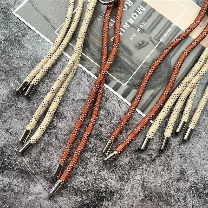 Handmade Brown Lanyard Bag Strap – Premium Metal Keyring and Cotton Chain for Women - Premium bag strap from Lizard Vigilante - Just $19.97! Shop now at Lizard Vigilante