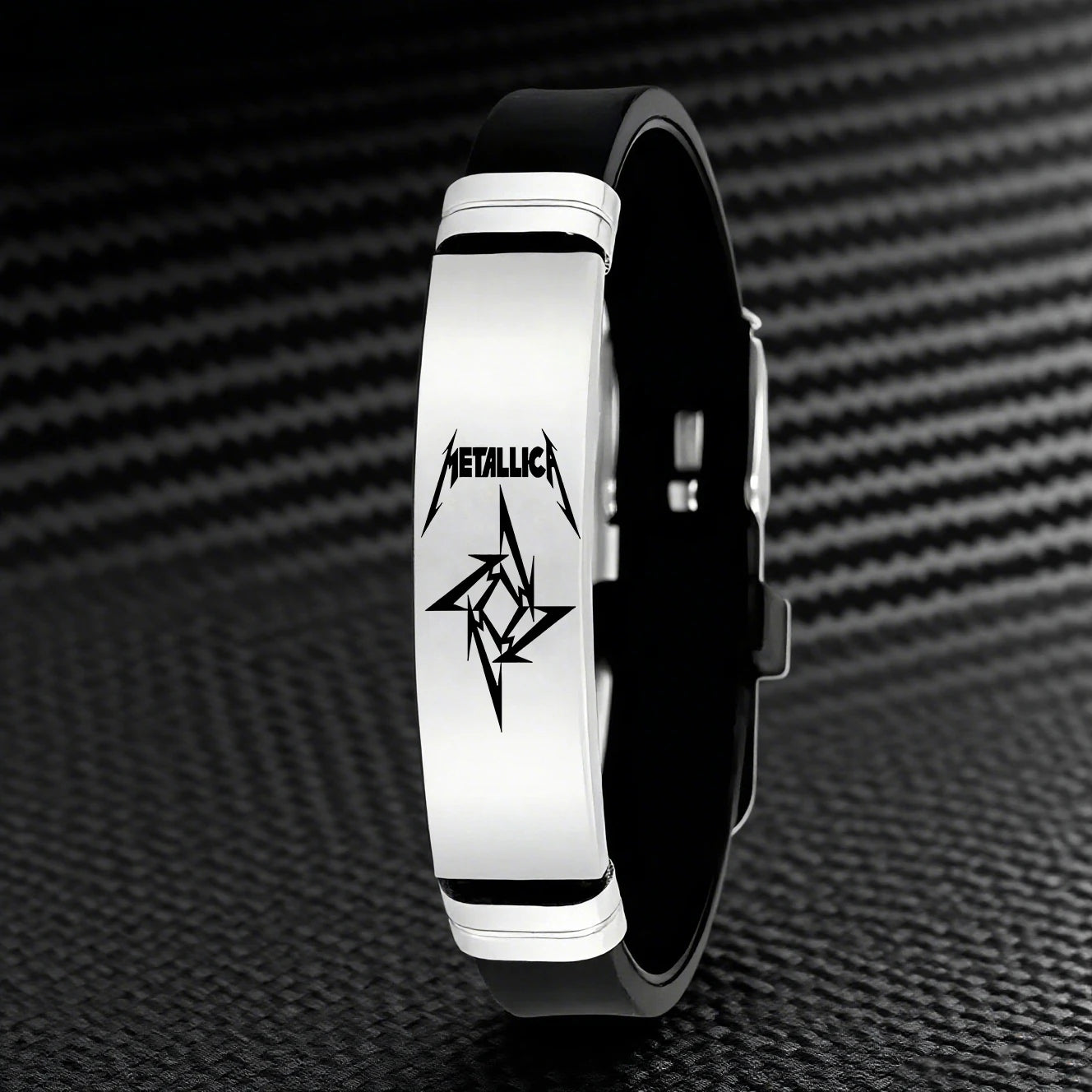 Official band design heavy metal style wristband, suitable for casual and formal occasions, daily accessories for music fans