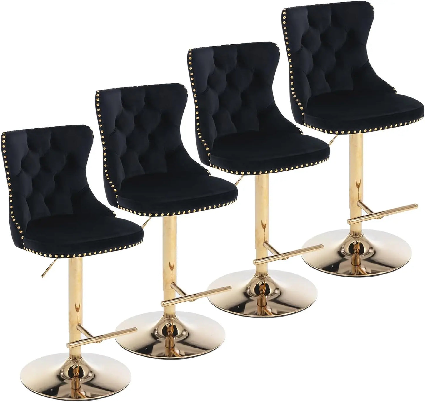 Bar Stools Set of 4 Adjustable Counter Height Barstools with High Back - Premium bar stool from Lizard Vigilante - Just $408.88! Shop now at Lizard Vigilante