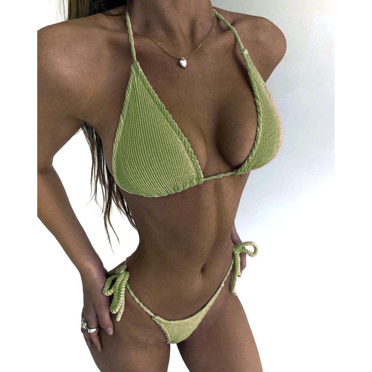 2024 New Fashion Sexy Bikini Solid Swimsuit Women Swimwear Push Up Set Brazilian Bathing Suit Summer Beach Wear Swimming - Premium swimsuits from Lizard Vigilante - Just $23.99! Shop now at Lizard Vigilante