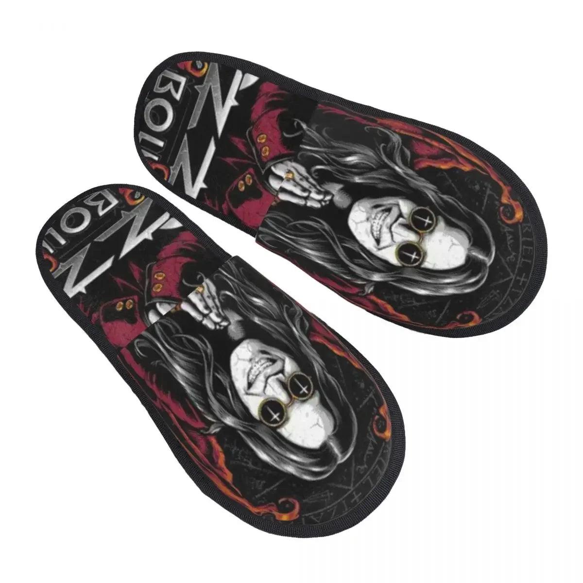 Calling all Ozzyheads! Cozy Ozzy Osbourne Faux Fur Slippers - Premium  from Lizard Vigilante - Just $22.99! Shop now at Lizard Vigilante