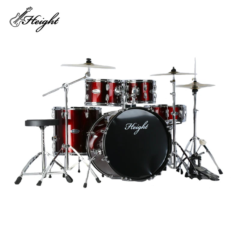 Professional Drum Kit – Complete 5, 7, or 9-Piece Set with Cymbals, Transparent Polyester Heads & Poplar Wood Drums - Premium drum set from Lizard Vigilante - Just $777.77! Shop now at Lizard Vigilante