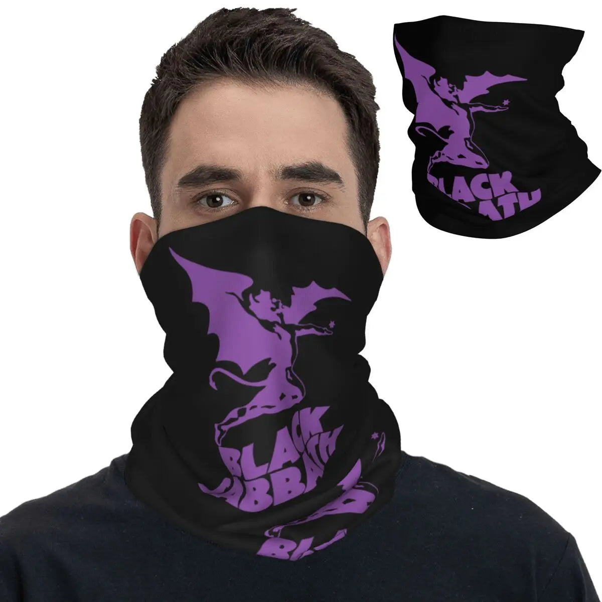 Black Sabbath Neck Gaiter Printed Bandana Face Scarf Multifunctional Headwear Adult All Season - Premium neck gaiter from Lizard Vigilante - Just $20.88! Shop now at Lizard Vigilante