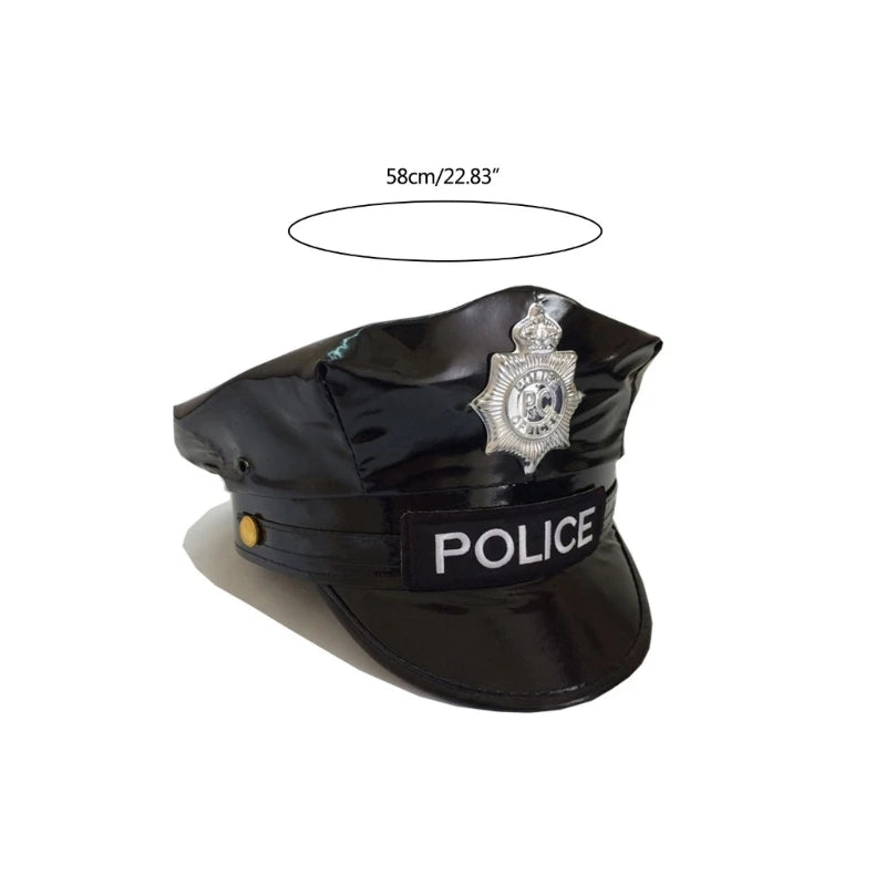 Command Attention with the Police Officer Hat - Perfect for Costume and Party Fun - Premium Cosplay Costumes from Lizard Vigilante - Just $24.99! Shop now at Lizard Vigilante