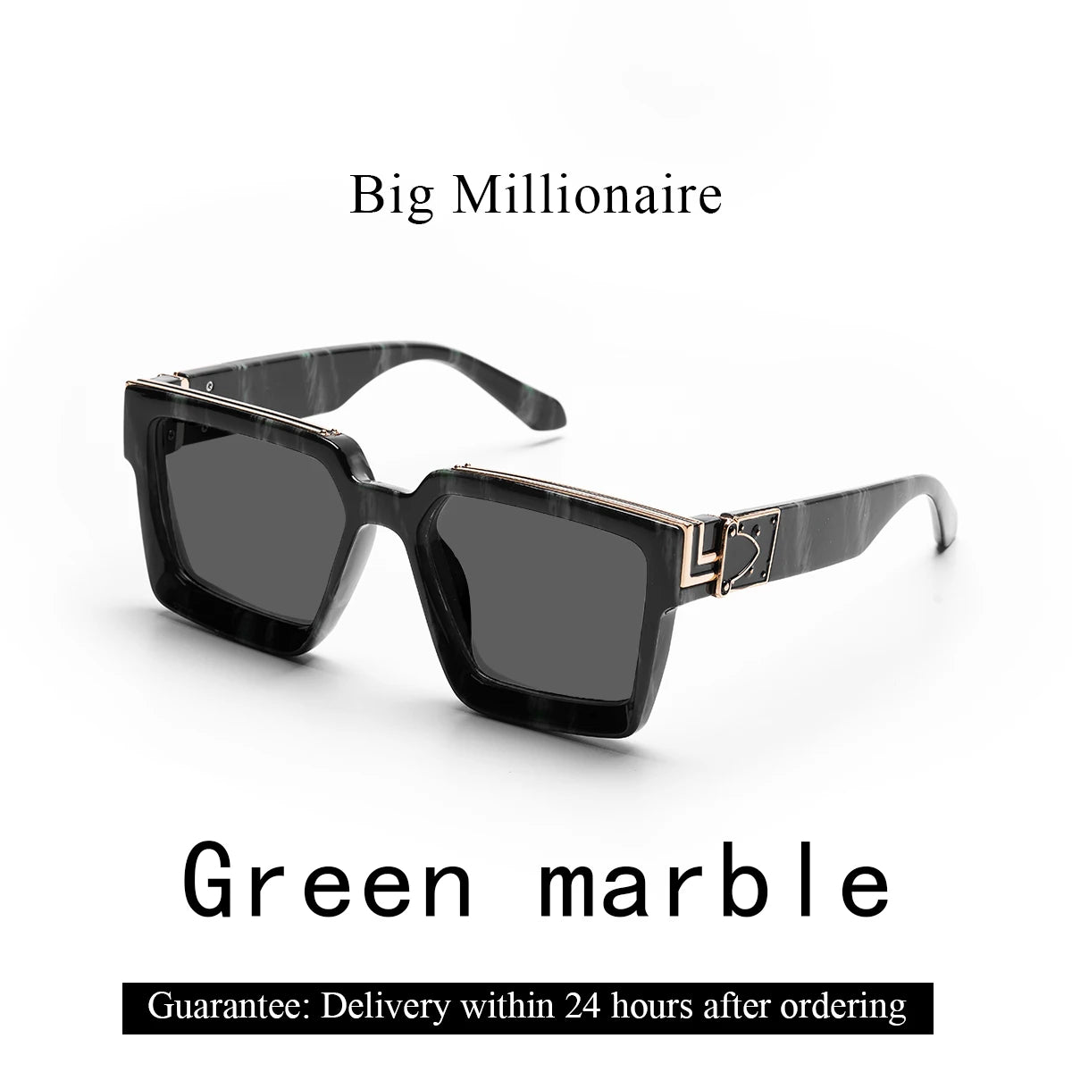 Ruiao Retro Black Millionaire Shades | Bold Designer Sunglasses for Men & Women - Premium shades from Lizard Vigilante - Just $23.88! Shop now at Lizard Vigilante