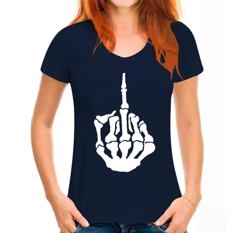 SKELETON FINGER, Middle Digit Upraised Appropriately T Shirt, all sizes available - Premium  from Lizard Vigilante - Just $23.99! Shop now at Lizard Vigilante