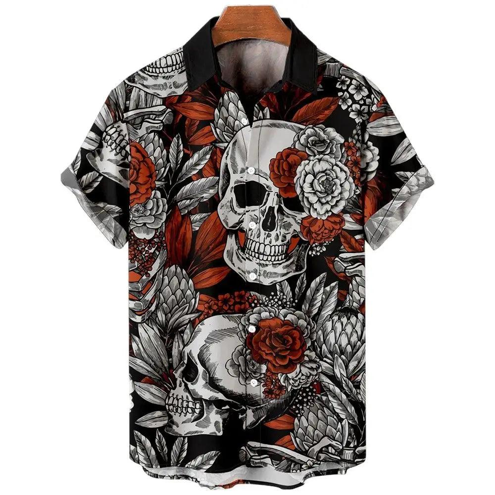 Clothing Funny For Men Shirts Hawaiian Harajuku 3D Printing Oversized Camisa Button Down Collar - Lizard Vigilante