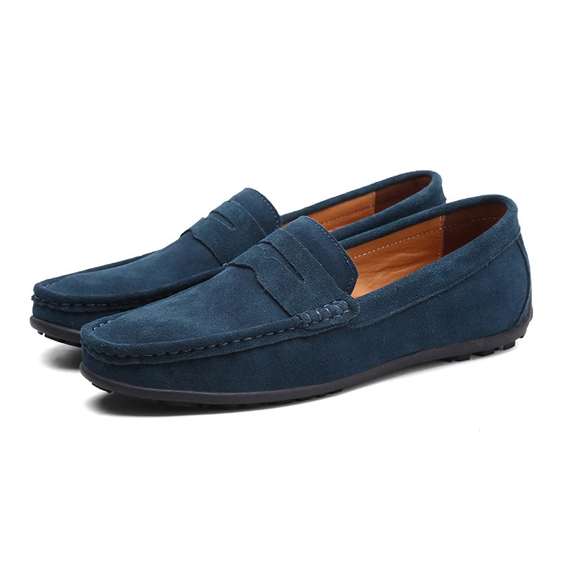 Suede Leather Designer Luxury Brand Smile Mens Casual Formal Loafers Slip On Moccasin Flats Footwear Male Driving Shoes for Men - Premium Shoes from Lizard Vigilante - Just $48.88! Shop now at Lizard Vigilante