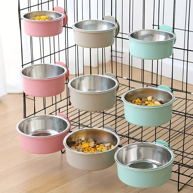Anti-overturning Fixed Hanging Dog Bowl for Dog Cat Cage Stainless Steel Drinking Bowl 2-in -1 Adjustable Pet Bowl Food & Water - Premium pet supplies from Lizard Vigilante - Just $14.99! Shop now at Lizard Vigilante