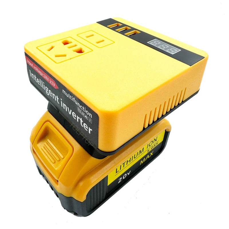 Multifunction Power Inverter DC 18V to 220V Adapter for Dewalt 18V 20V Battery | USB & AC Outlets for Home Appliances and Outdoor Use - Premium power inverter from Lizard Vigilante - Just $37.77! Shop now at Lizard Vigilante