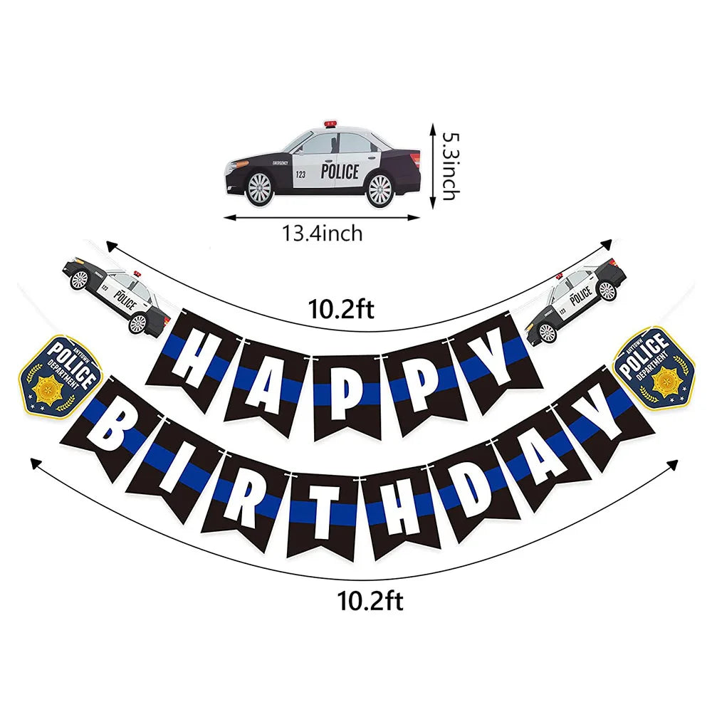 Police Theme Party Decor Police Party Latex Balloons Happy Birthday Banner Police Party Hanging Swirls Police Birthday Supplies - Premium party favors from Lizard Vigilante - Just $3.99! Shop now at Lizard Vigilante