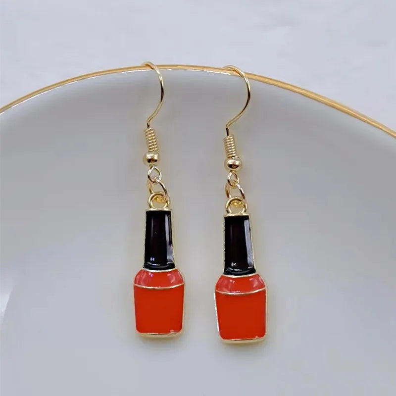 Creative nail salon art nail polish enamel earrings ladies girls gifts