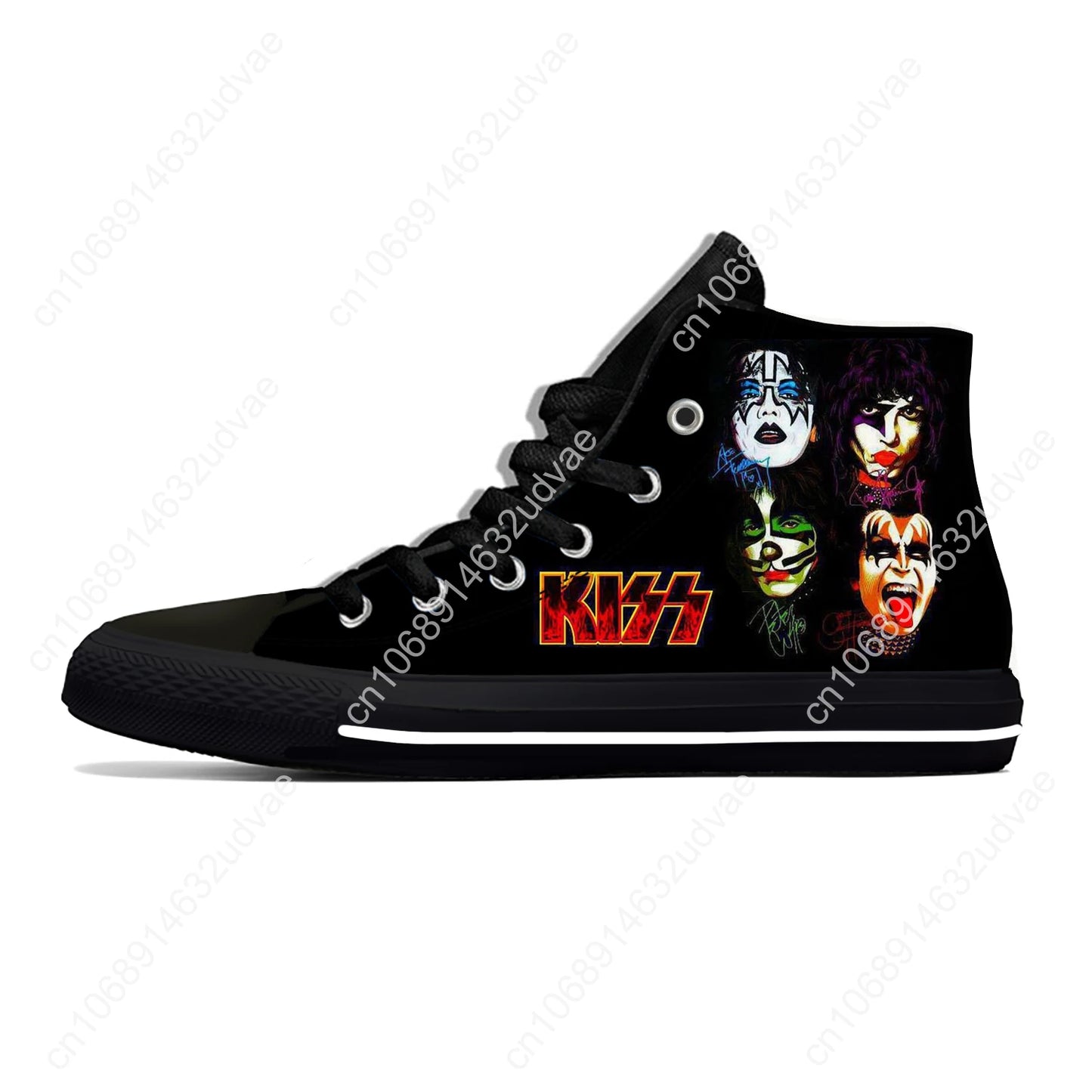 Kiss Rock Band High Top Shoes Hot Summer Heavy Metal Music Novelty Casual Latest Shoes Men Women Fashion Classic Board Sneakers - Premium t-shirt from Lizard Vigilante - Just $44.88! Shop now at Lizard Vigilante