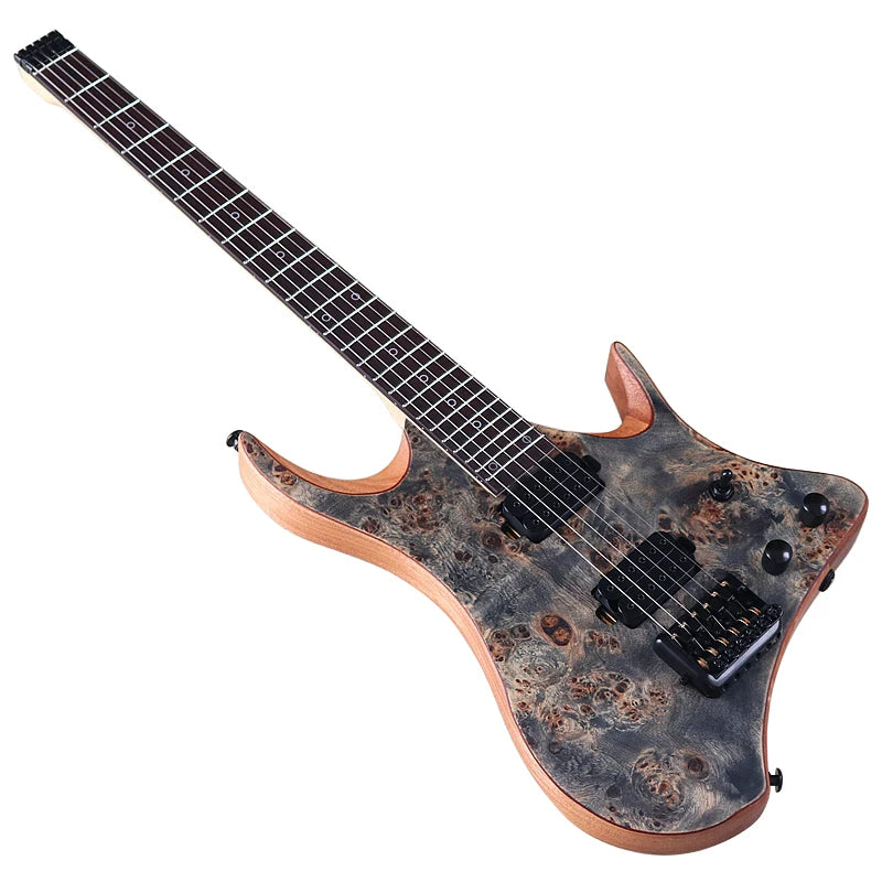 6 String Headless Electric Guitar 30 Inch Solid Ashwood Body Headless Guitar Good Handircaft - Lizard Vigilante