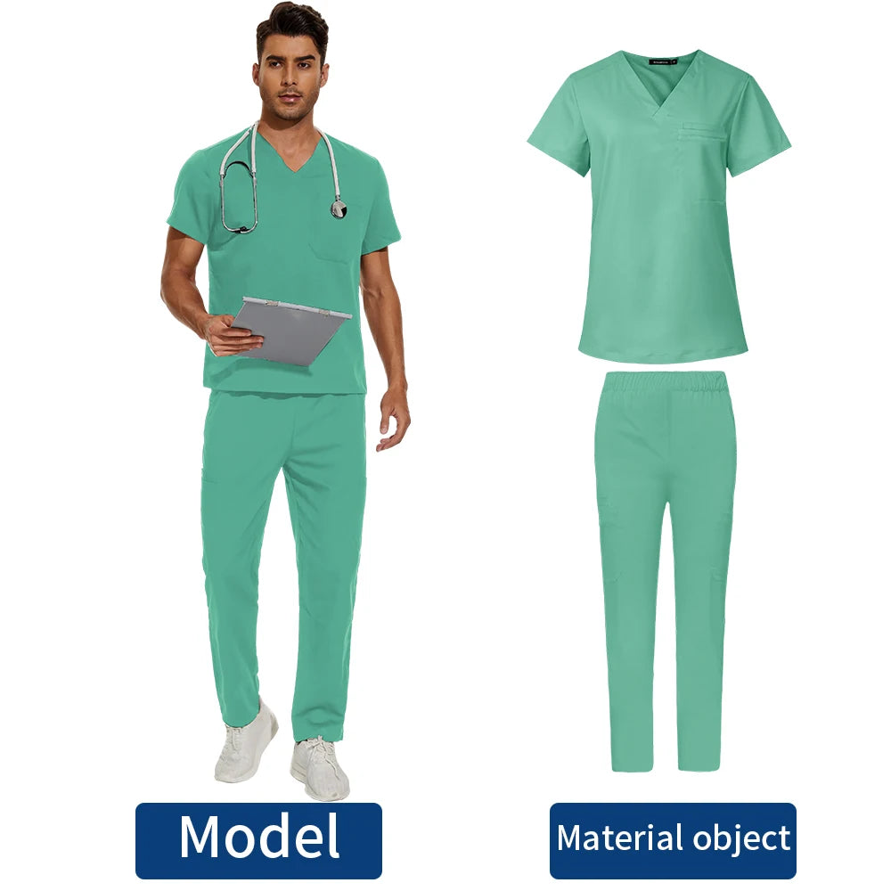 NiaaHinn Men's Medical Scrubs Set | V-Neck Uniforms for Clinics & Hospitals | Comfortable & Breathable Workwear - Premium scrubs from Lizard Vigilante - Just $38.88! Shop now at Lizard Vigilante