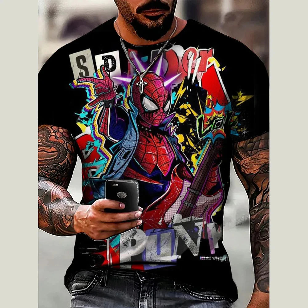 Spider-Man 3D Printed T-Shirt for Men – Marvel-Inspired Casual Streetwear, Stylish Summer Tee, Breathable Polyester Cool Top - Premium tee from Lizard Vigilante - Just $23.88! Shop now at Lizard Vigilante