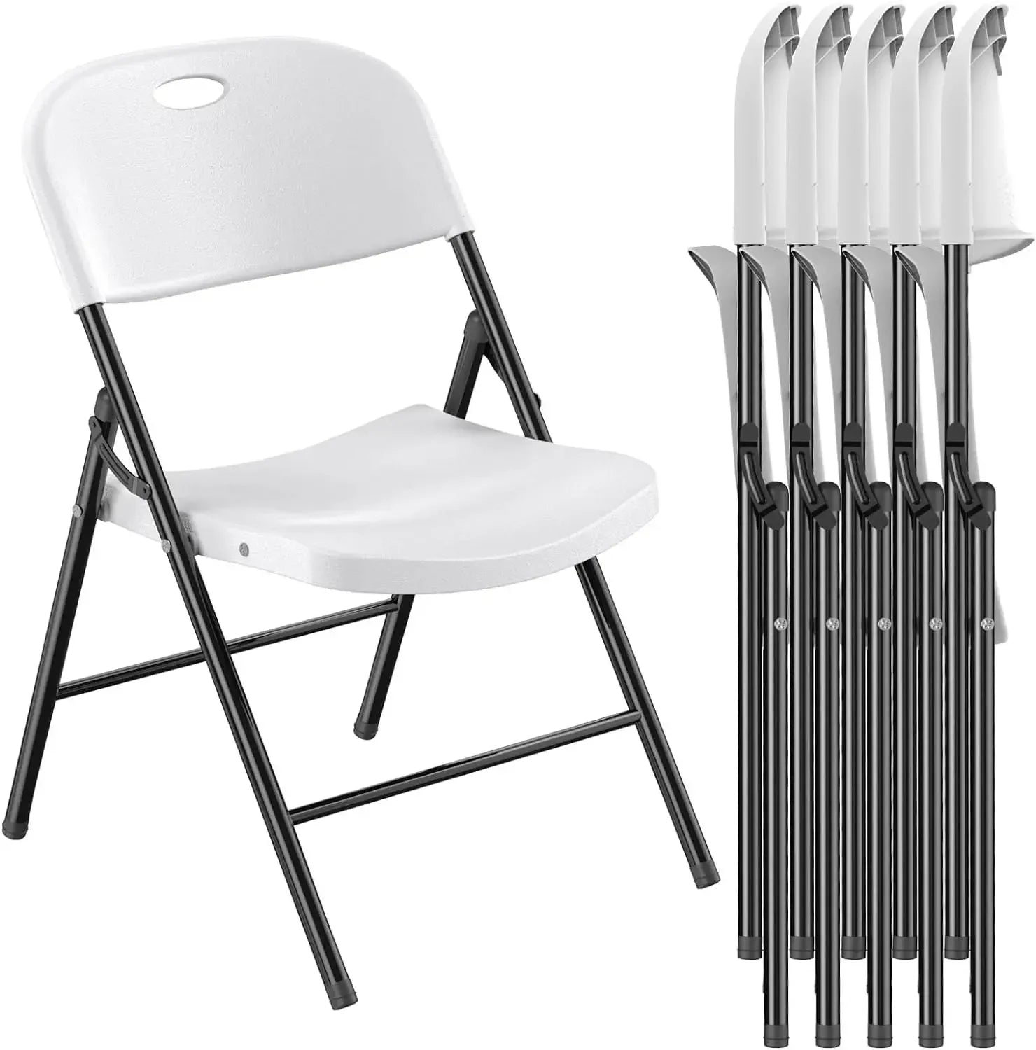 10-Pack Heavy Duty 650 lb Capacity Folding Chairs with Reinforced Steel Frame - Durable Plastic Seating for Indoor & Outdoor Events - Premium folding chairs from Lizard Vigilante - Just $388.88! Shop now at Lizard Vigilante