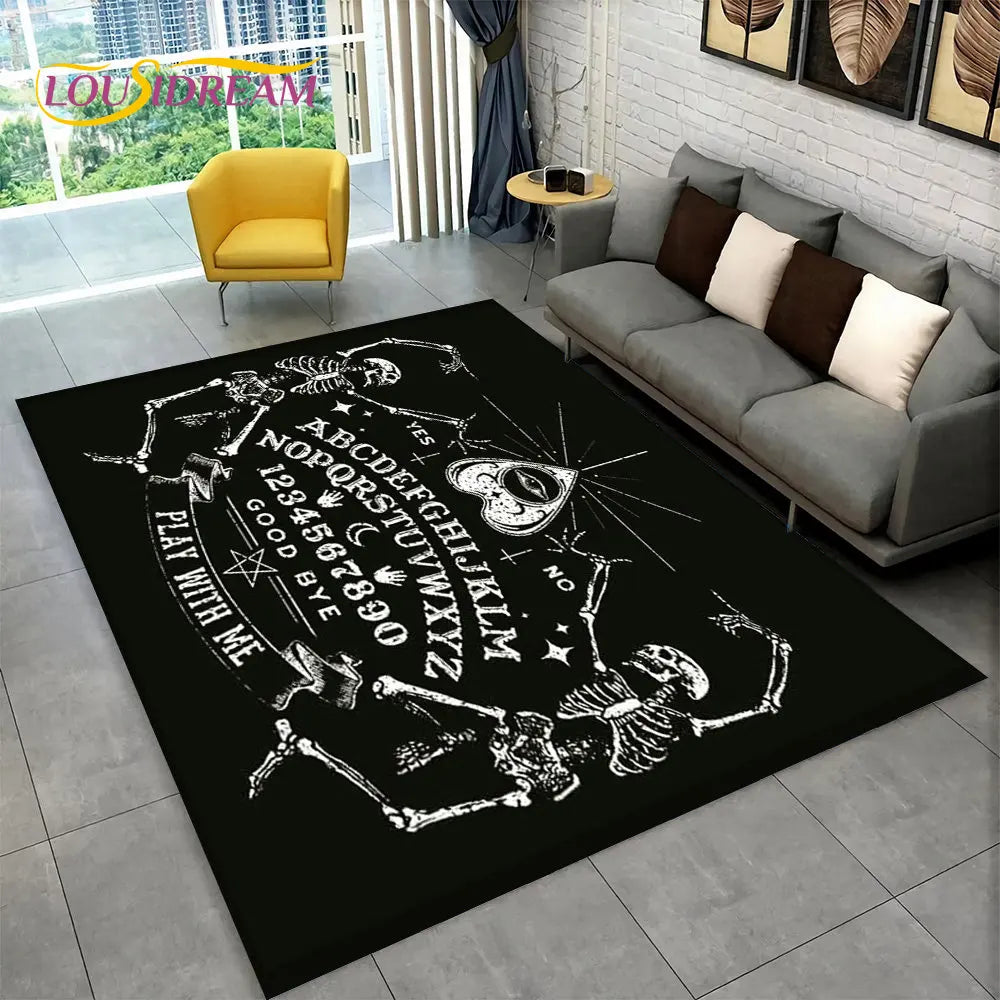 The Witchcraft Gothic Ouija Area Rug: LOUSIDREAM 3D Printed Tarot Carpet for Living Room & Bedroom
