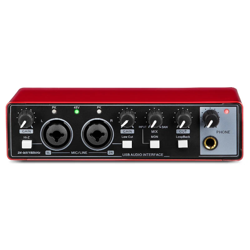 Professional 24Bit 192KHz Audio Interface Sound Card 4 Channel Sound Card for Guitar Loopback USB External Studio PC Recording - Premium  from Lizard Vigilante - Just $75.99! Shop now at Lizard Vigilante