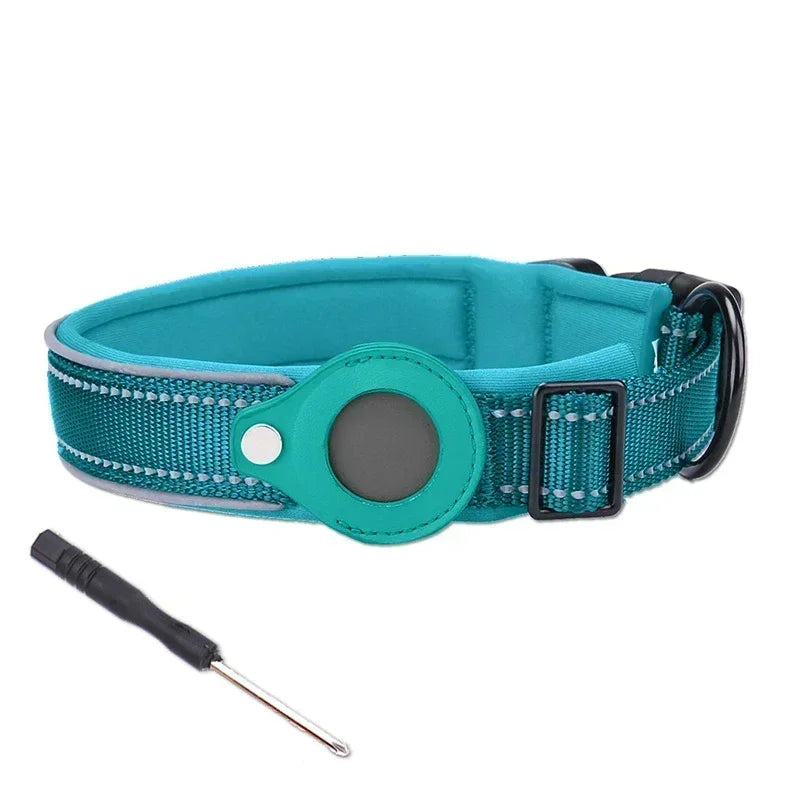 Easy To Use Anti-Lost Dog Collar with Airtag Holder | Reflective, Waterproof, & Adjustable - Perfect for Large Dogs - Premium dog collar from Lizard Vigilante - Just $24.88! Shop now at Lizard Vigilante