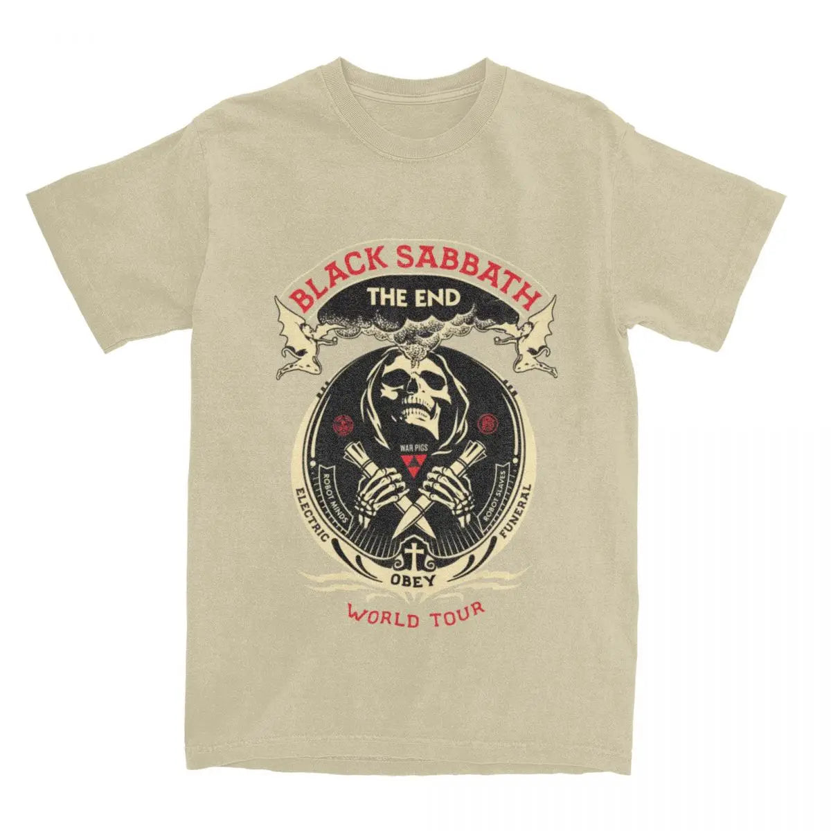 Black Sabbaths The End T-Shirt Men's Cotton Top Tee Retro Rock Band Crewneck Short Sleeve - Premium T-shirt from Lizard Vigilante - Just $23.88! Shop now at Lizard Vigilante