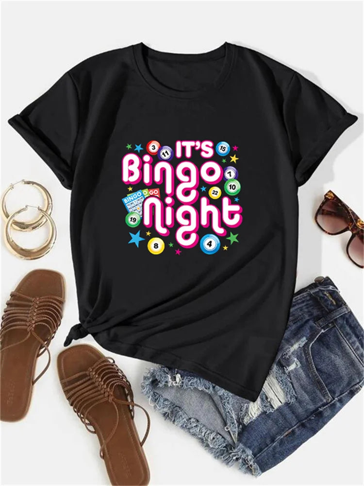 2024 Lucky Bingo Queen Funny Gambling T-Shirt – Women’s Summer Round Neck Tee – High-Stretch Casual Fit - Premium shirt from Lizard Vigilante - Just $24.99! Shop now at Lizard Vigilante