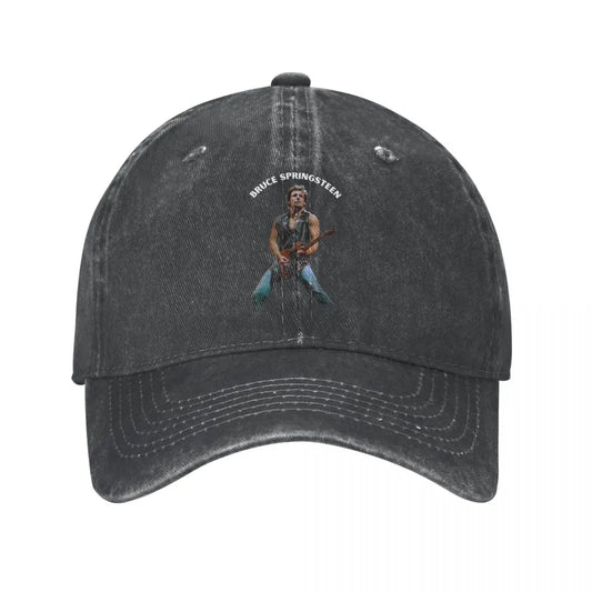 Bruce Springsteen Born In The USA Unisex Distressed Washed Vintage Cap – Casual Outdoor Hat for All Seasons - Premium hats from Lizard Vigilante - Just $23.88! Shop now at Lizard Vigilante