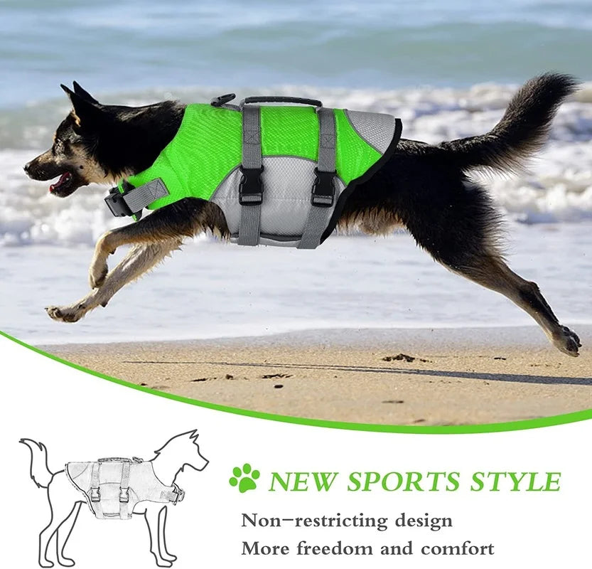 Adjustable Dog Life Jacket with Rescue Handle Sport Safety Rescue Vest Dog Clothes  Puppy Float Swimming Suit for All Pet Dogs - Premium dog apparel from DS - Just $21.99! Shop now at Lizard Vigilante