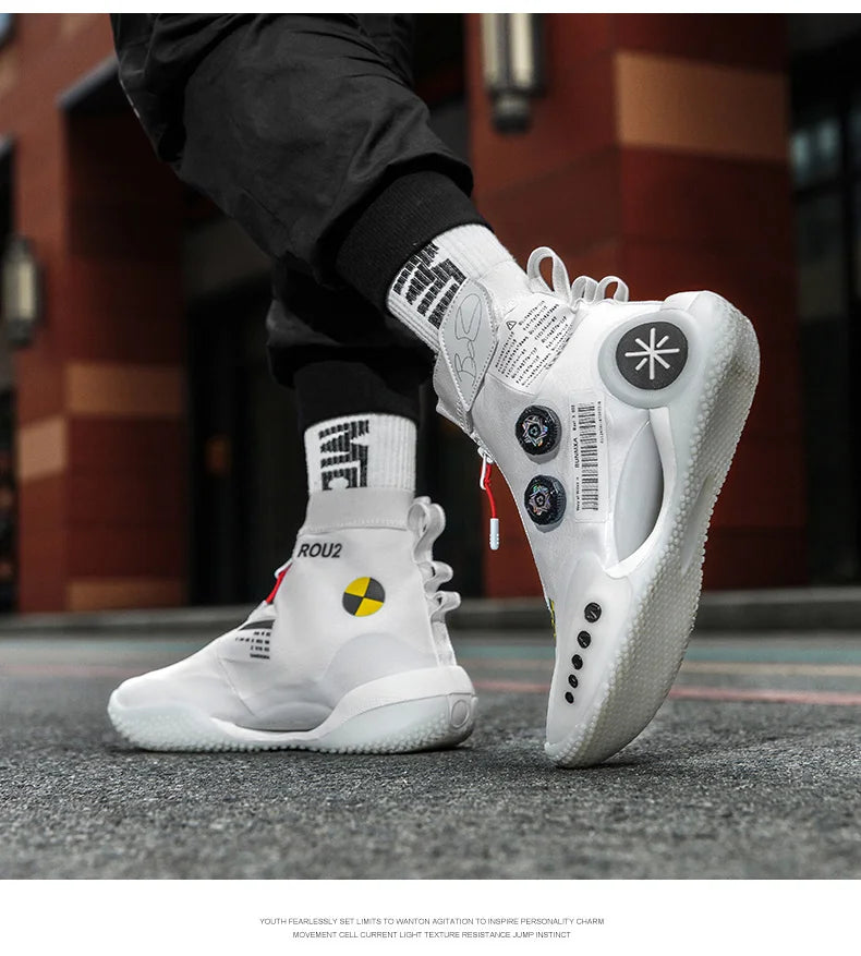 Brand Hip-hop Sneakers Men High-top Men Basketball Shoes Kids Women Designer Basket Boots Fashion Street Style Sports Shoes Male - Premium  from Lizard Vigilante - Just $66.99! Shop now at Lizard Vigilante