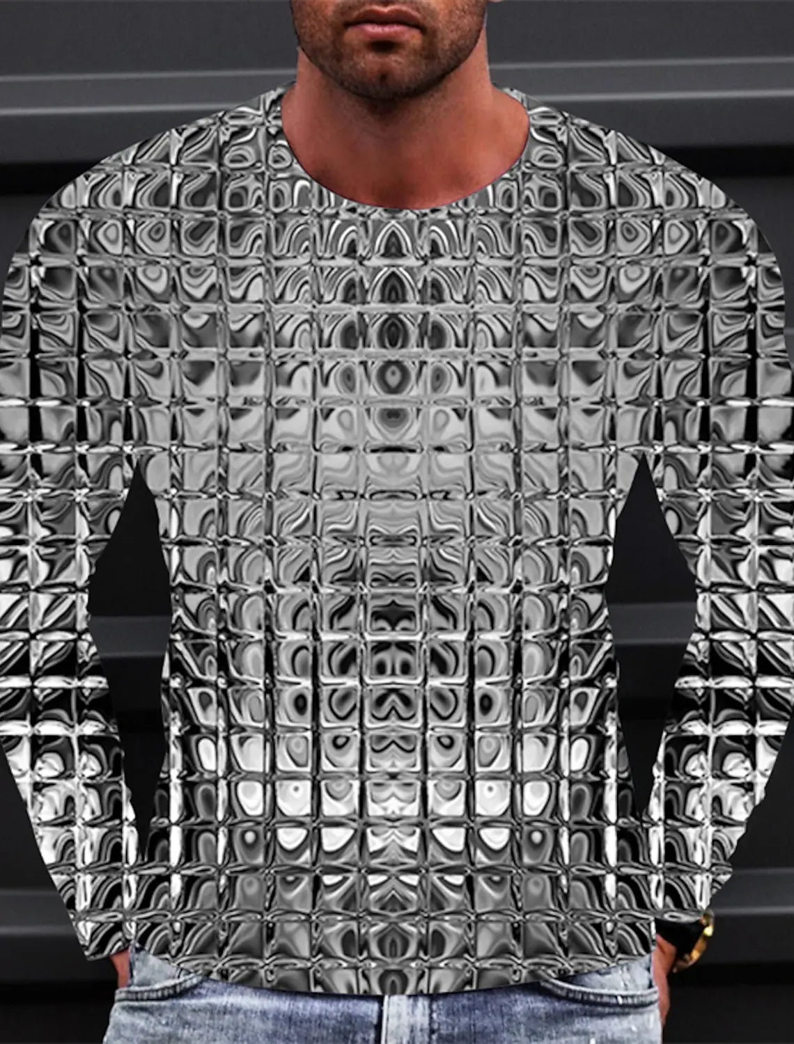 Chrome Static Longsleeve – Vintage Voltage for Modern Rebels - Premium tee from dsers - Just $29.99! Shop now at Lizard Vigilante