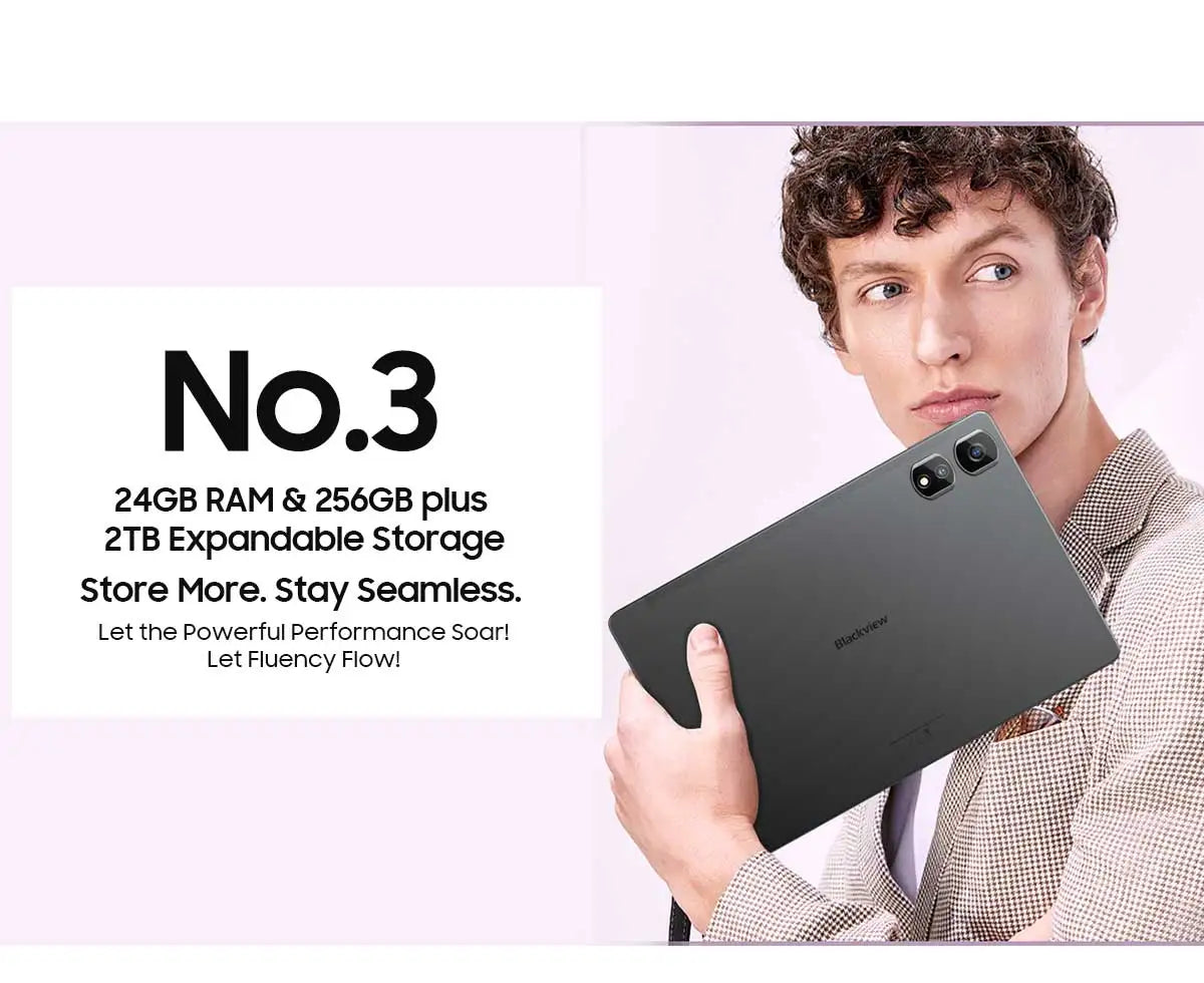 Blackview Tab 16 Pro Tablet PC 11'' FHD+ Display T616 Octa Core 24GB(8+16) RAM 256GB ROM 7700mAh 4G Tablets Android 14