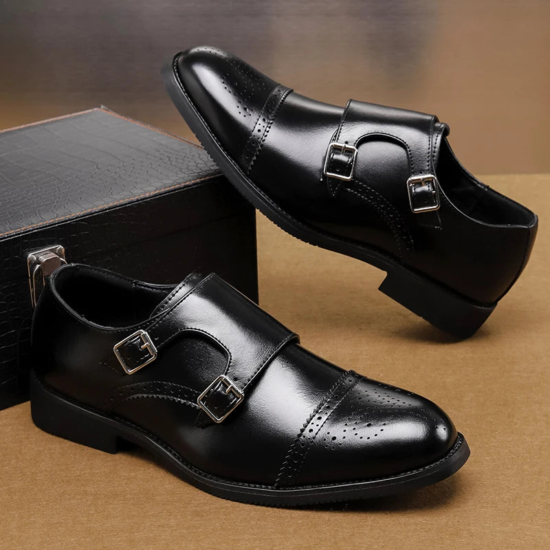 Luxury Men Casual Leather Dress Shoes Formal Elegant Business Loafers 2024 Social Autumn Office Party Wedding Flat Designer Shoe - Premium  from Lizard Vigilante - Just $58.99! Shop now at Lizard Vigilante