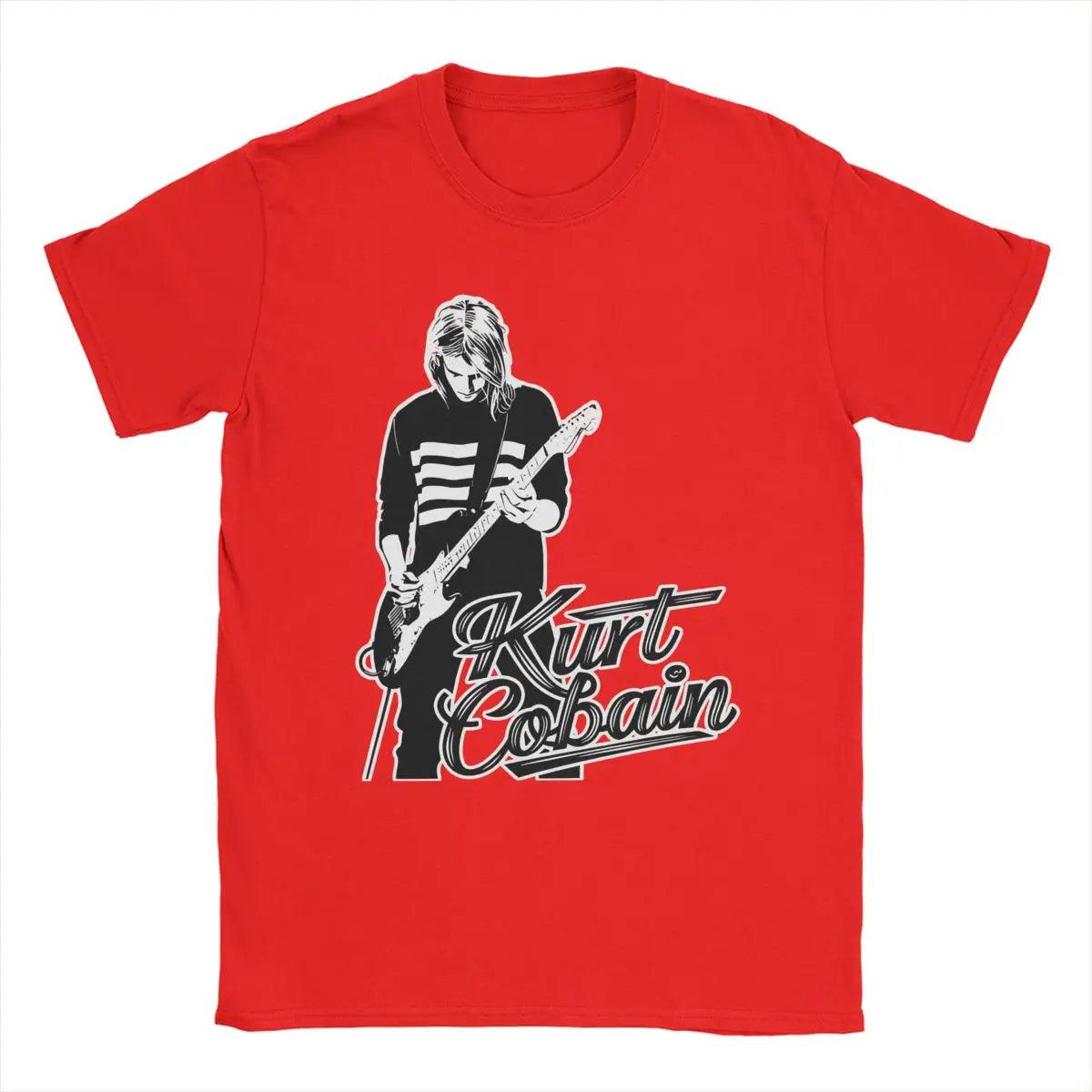 Kurt Cobain Guitar T-Shirt Men Rock-Nirvana Vintage Pure Cotton Tee Shirt Crewneck Short Sleeve T Shirt Gift Idea Tops - Premium tshirt from Lizard Vigilante - Just $20.99! Shop now at Lizard Vigilante