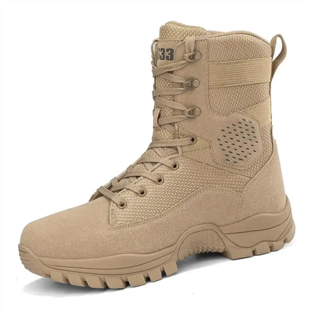 Lace-up Hiking Boots for Men - All-Terrain, Height Boost, Military Fashion, Hiker Style - Premium hiking boots from Lizard Vigilante - Just $39.99! Shop now at Lizard Vigilante