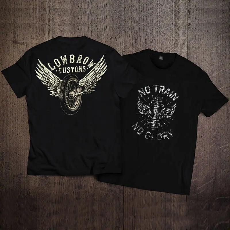 Motorcycle T Shirt for Men Hip Hop Man Tee Shirts Muscles Streetwear Rock Clothing Goth Grunge No Logo Gym Party Katoen Chic Top - Premium t-shirt from Lizard Vigilante - Just $28.99! Shop now at Lizard Vigilante