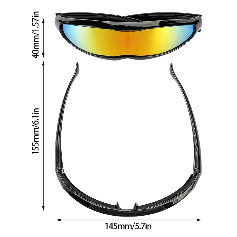 CYBERPUNK VIGILANTE: Futuristic Cyclops Laser Visor Shades – UV400, Mirrored, Sci-Fi Streetwear Eyewear - Premium shades from Lizard Vigilante - Just $8.99! Shop now at Lizard Vigilante