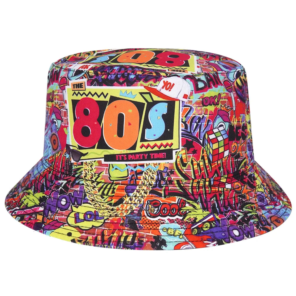 Summer Sun Protection Bucket Hat for Men Women Panama Cap Print Hip Hop Gorros Fishing Fisherman Hat Double Side Wear Fashion - Premium T-Shirts from Lizard Vigilante - Just $7.99! Shop now at Lizard Vigilante