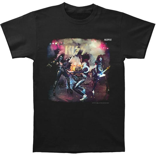 Kiss Glam Metal Hard Rock Band Music Group Alive T-Shirt - Premium T-shirt from Lizard Vigilante - Just $23.88! Shop now at Lizard Vigilante