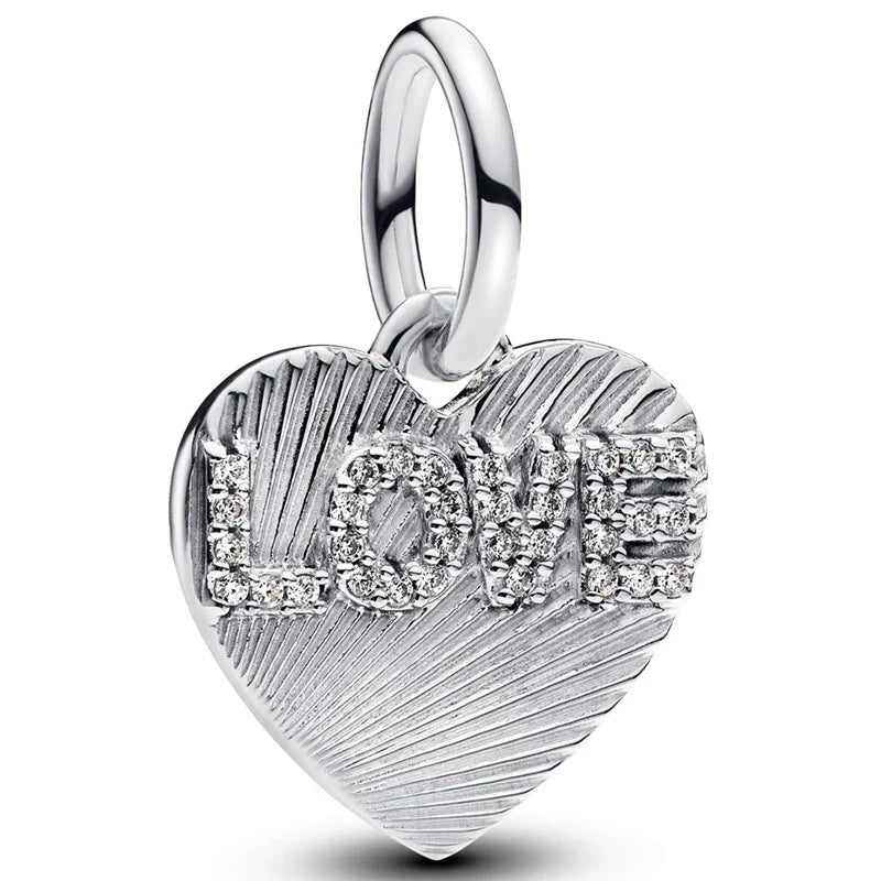 925 Silver Valentine's Day Snake Year Series Pendant Suitable for 925 Sterling Silver Original Women's Bracelet DIY Jewelry Gift