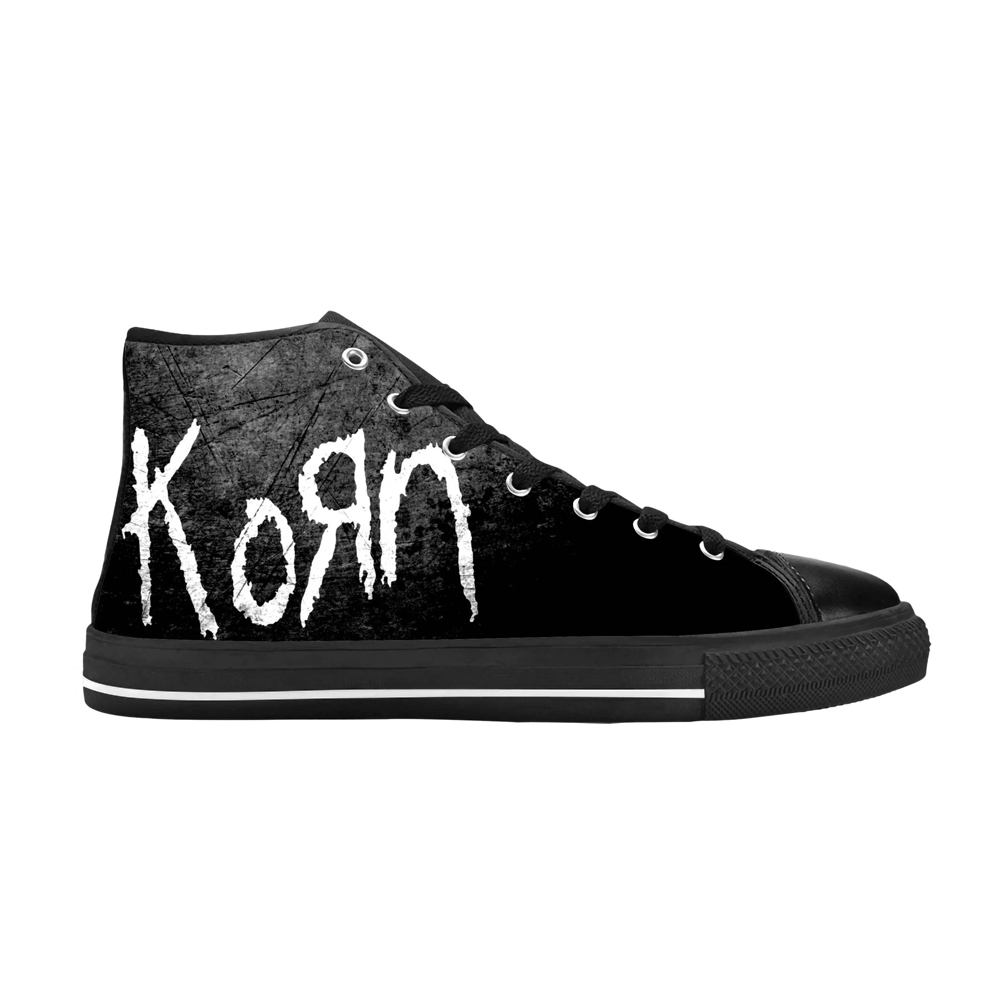 Korn 3D Print High Top Sneakers – Metal Rock Band Canvas Shoes for Men & Women | Comfortable, Breathable, and Stylish - Premium shoes from Lizard Vigilante - Just $48.88! Shop now at Lizard Vigilante