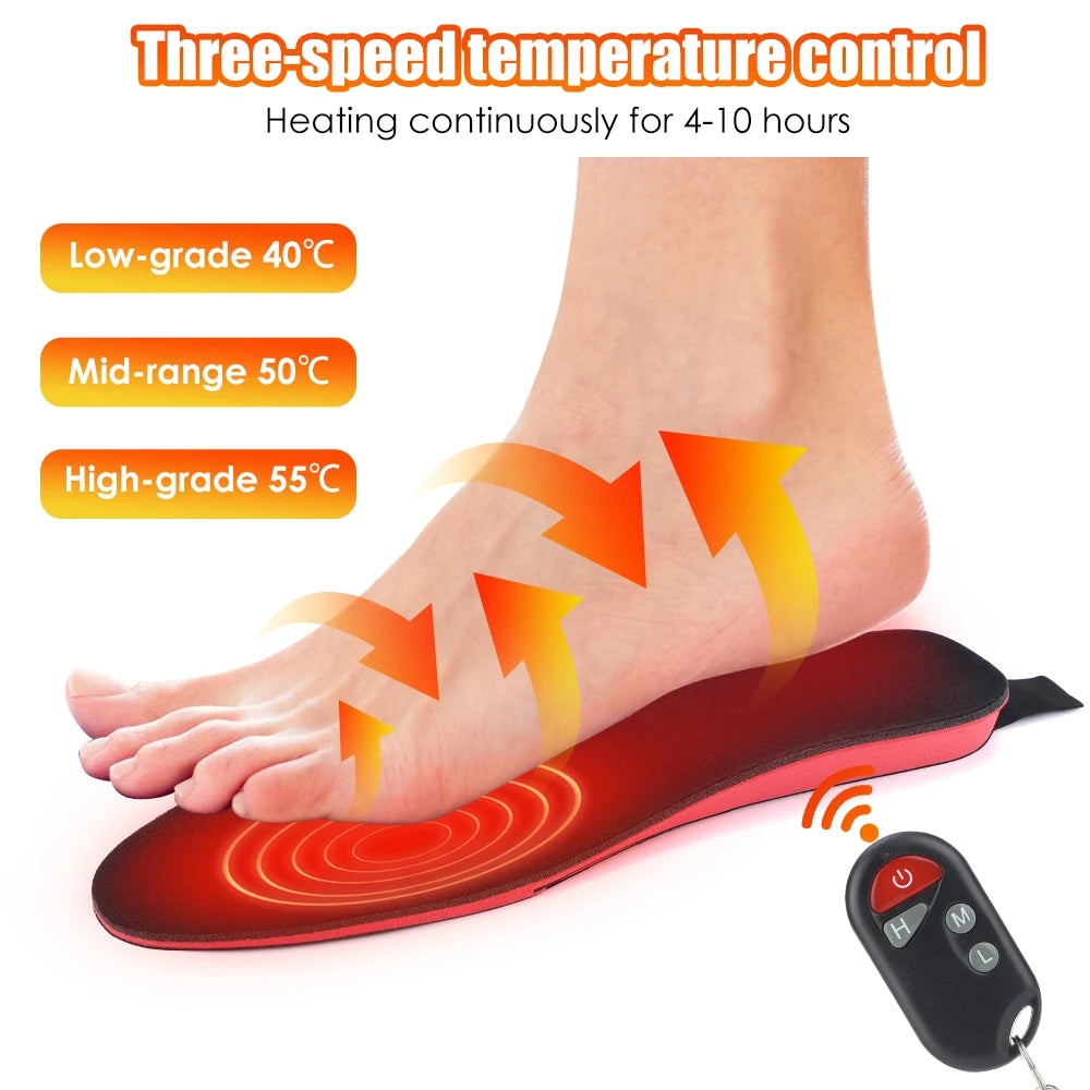 Electric Heating Insole Winter Foot Warmer Heated Shoes Insert Pads Mat With Controller Usb Rechargeable For Man Women Washable - Premium  from Lizard Vigilante - Just $48.99! Shop now at Lizard Vigilante