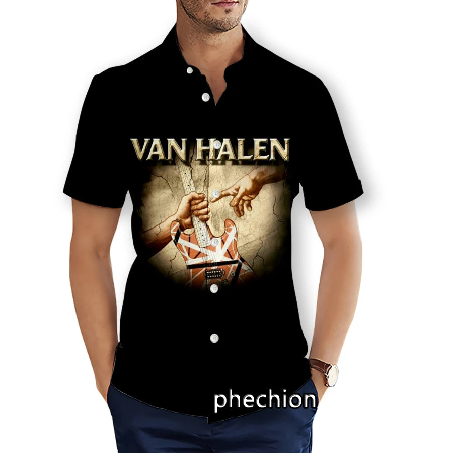 Van Halen 3D Printed Shirts Hawaiian Shirt Summer Mens Short Sleeve Beach Fashion Streetwear - Premium shirt from Lizard Vigilante - Just $38.99! Shop now at Lizard Vigilante