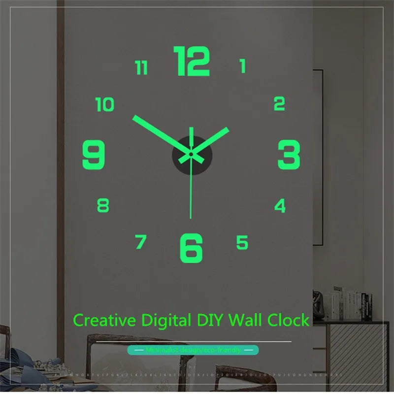 Glow-in-the-Dark Frameless Stereo Digital Wall Clock - A Futuristic Statement Piece for Living Rooms & Offices - Premium clock from dsers - Just $15.99! Shop now at Lizard Vigilante