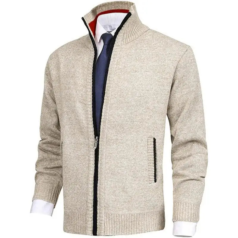 King Billion Off-White Winter Warrior Men’s Thick Knit Cardigan — Full Zip Turtleneck Fleece Coat Plus Size - Premium cardigan from dsers - Just $56.66! Shop now at Lizard Vigilante