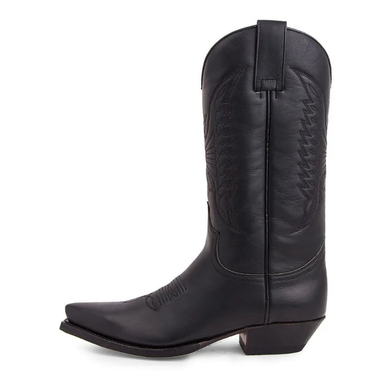 Retro Chic: Mid-Calf Western Boots with Side Zipper - Premium boots from Lizard Vigilante - Just $72.99! Shop now at Lizard Vigilante